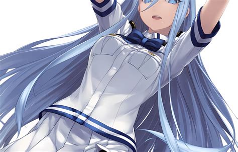 Wallpaper Girl Sexy Lingerie Pantsu Panties Long Hair Anime Blue