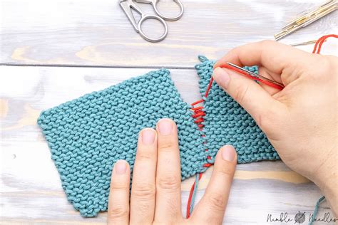 Seaming Garter Stitch Using Mattress Stitch Step By Step Video