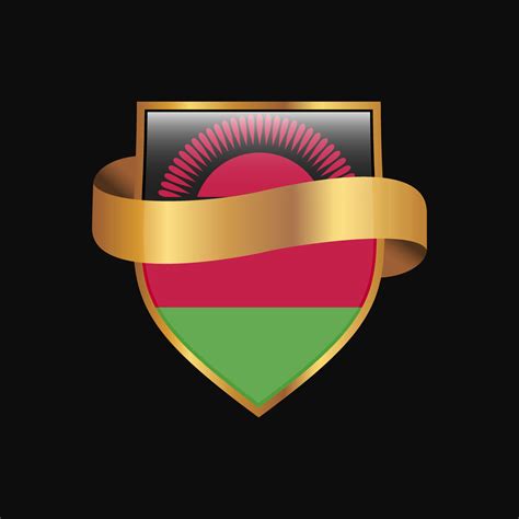 Malawi flag Golden badge design vector 14216814 Vector Art at Vecteezy