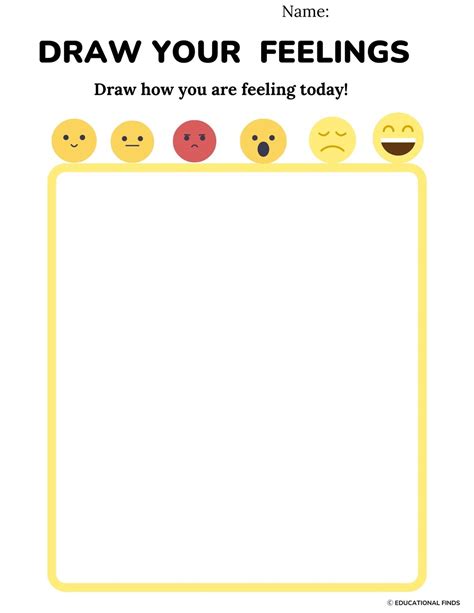 Draw Your Feelings Activity Digital Printable Etsy