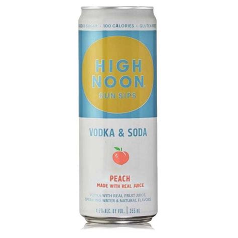 High Noon Sun Sips Hard Seltzer Peach 4 Pack 355ml Liquorverse