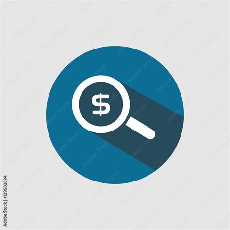 Icono De Lupa Con S Mbolo De D Lar Stock Vector Adobe Stock