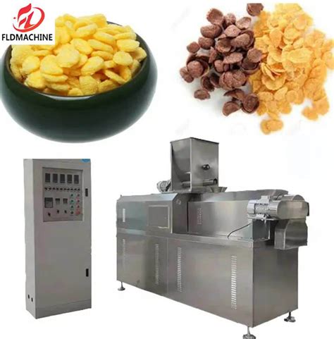 Double Screw Stainless Steel Corn Flakes Breakfast Oat Cereals Making