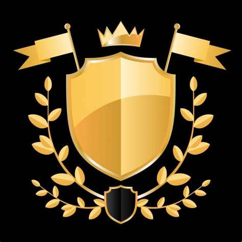 Diseño De Escudo Dorado Vector Gratis