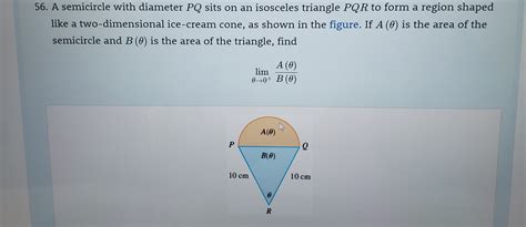 Answered 56 A Semicircle With Diameter PQ Sits Bartleby