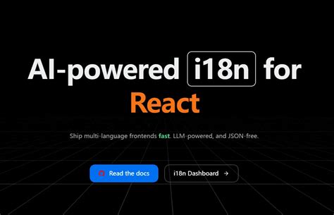 AI Powered I18n Toolkit For React Replexica Reactscript