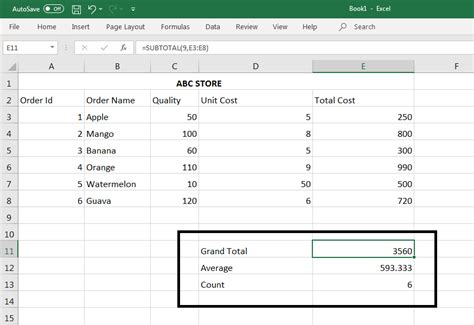 How To Use Subtotal Function In Excel Earn And Excel