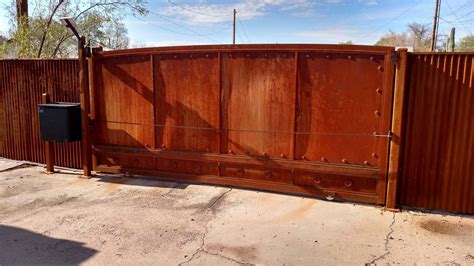 Corrugated Steel Gates Made In Tucson Affordable Fence And Gates