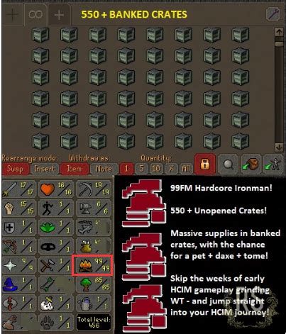 Osrs Account Hcim Hardcore Iron Account No Email Set Fm