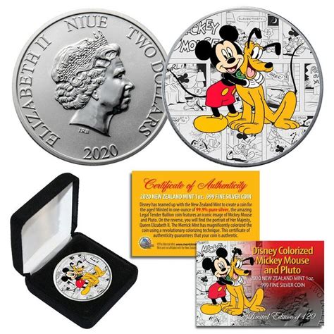 2020 NZM Nieu 1 Oz SILVER MICKEY MOUSE Pluto Disney Comic Strip