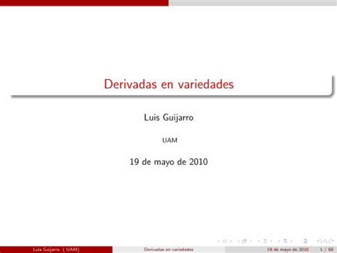 Pdf Derivadas En Variedades Uamverso Mat Uam Es Luis Guijarro