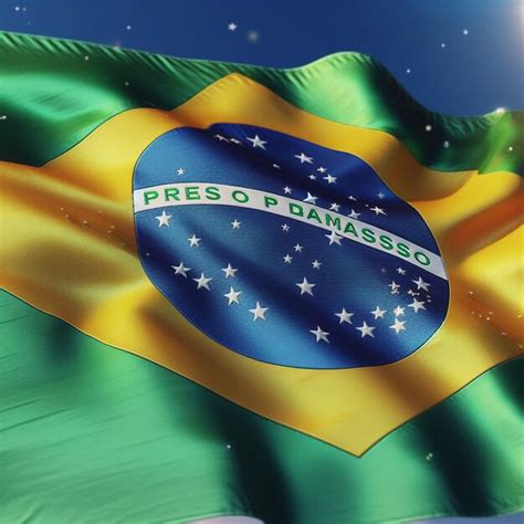 Premium Photo Realistic Brazil Flag Waving On Sky