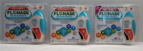 3 Flonase Childrens Sensimist 192 Metered Sprays Total Exp 0125