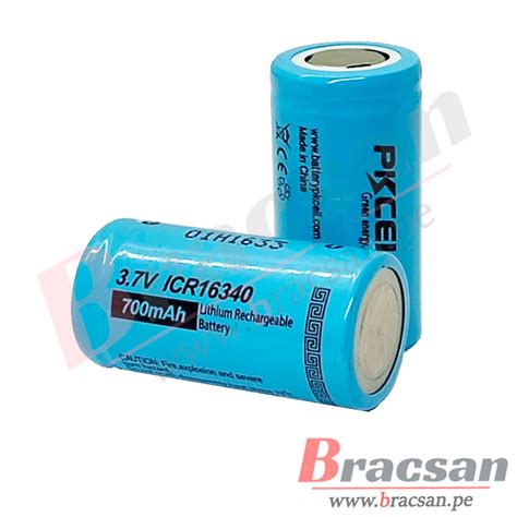 BATERIA DE LITIO LI ION RECARGABLE 3 7V 700MAH CR123A PKCELL