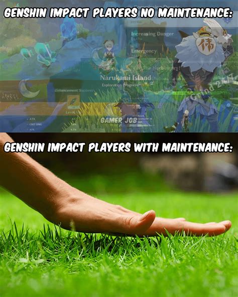 Nice Time To Touch Grass For 6 Hours Then Back To Grinding R Genshin Memepact