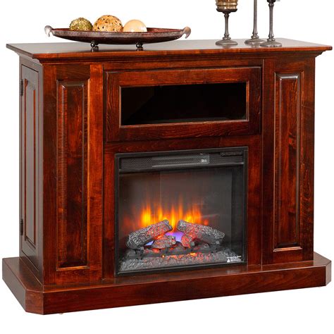 Amish Fireplace Tv Stand / Amish TV Stand Electric Fireplace Media ...