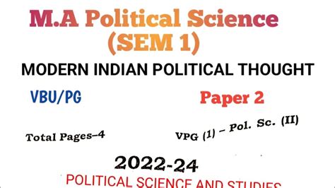 Vbu Political Science Ma Sem Questions Modern Indian Political