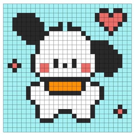 Sanrio Pochacco 2d Pixel Art Pix Brix Pixel Art Pixel Art Pattern