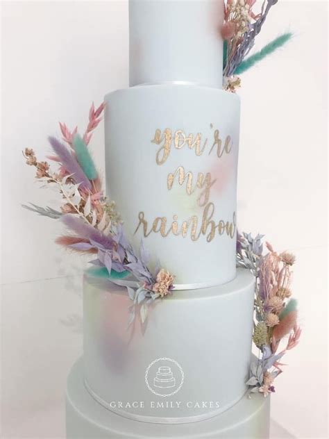 Rainbow Pastel Wedding Cake