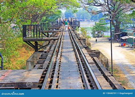 The Siam Burma Historic Train On The Wampo Viaduct. Kanchanaburi. Thailand Editorial Photo ...