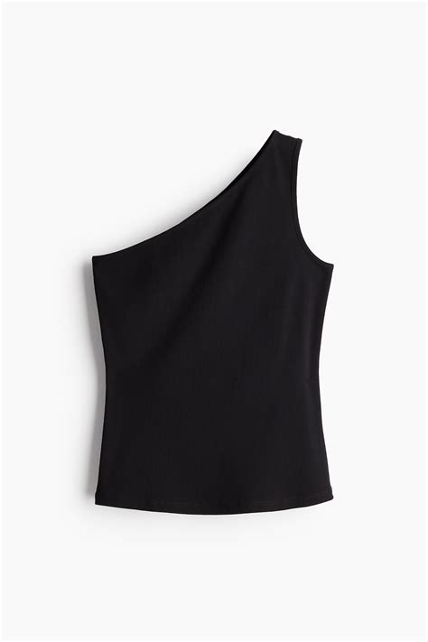 One Shoulder Top Black Ladies Handm Gb