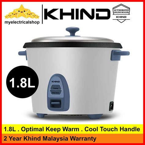 Khind Rc N Electric Rice Cooker L Cool Grey Shopee Malaysia