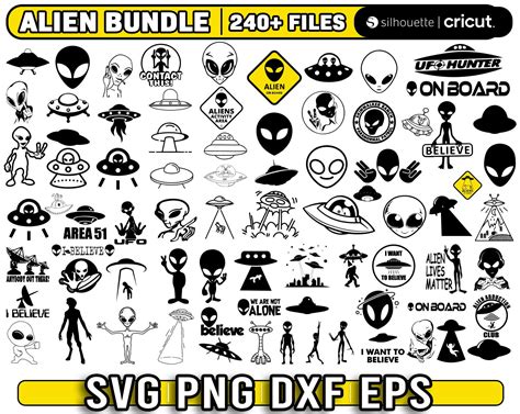 Alien Svg Bundle Ufo Svg For Cricut Alien Vector Alien Head Etsy