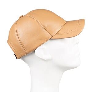 Dark Beige Leather Baseball Cap Hatsquare Leather Hat Etsy