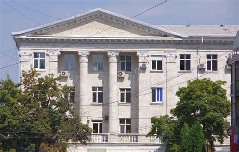 Moldova. Kishinev. 08.29.2022. View of the Building with Columns. Stock ...