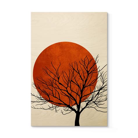 Holzposter Kubistika Warmer Sonnenuntergang Wall Art De