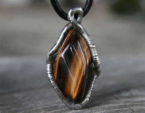 Men Pendant Men NECKLACE TIGER EYE Necklace Raw Pendant Etsy Men