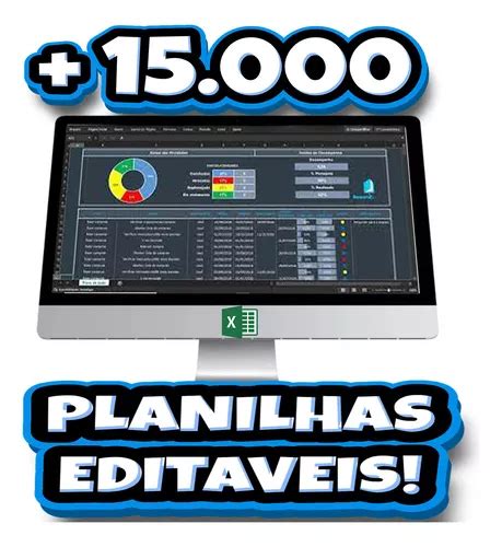 Planilha Dashboards Pack 15000 Planilhas Excel Editavel R 20 Em