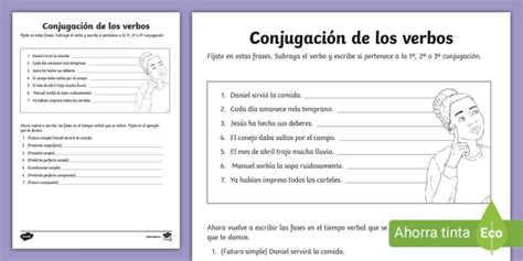 Ficha De Actividad Por Niveles Conjugación De Los Verbos