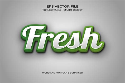 Efecto De Estilo De Texto Editable Verde Fresco 3d Vector Premium