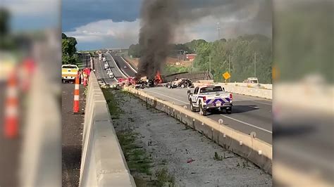 Video Crash Fire Closes I 85 In Cherokee Co Viewer Video Wspa 7news