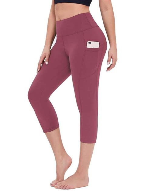 Thick High Waist Yoga Pants With Pockets Tummy Control Workout Running