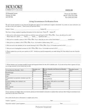 Fillable Online Hcc Living Circumstances Verification Form Hcc Fax