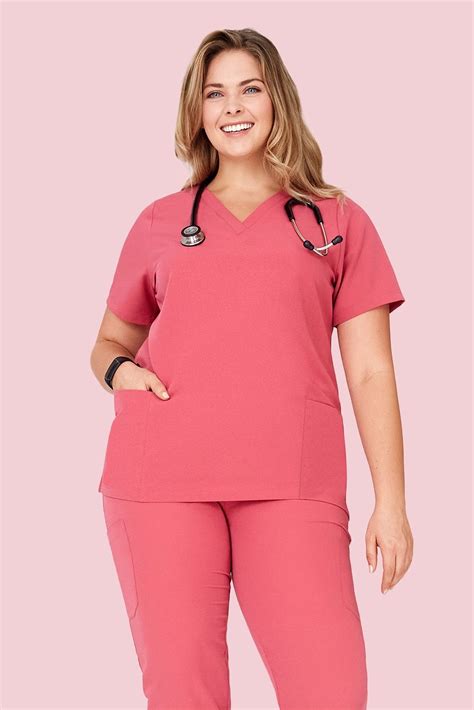 6 Pocket Top Jaipur Pink In 2021 Tops Pink Scrubs Scrub Tops