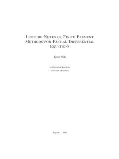 Lecture Notes On Finite Element Methods For Partial Lecture Notes