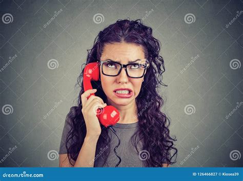 Worried Woman Receiving Bad News On Phone Stock Image Image Of Line Annoyed 126466827