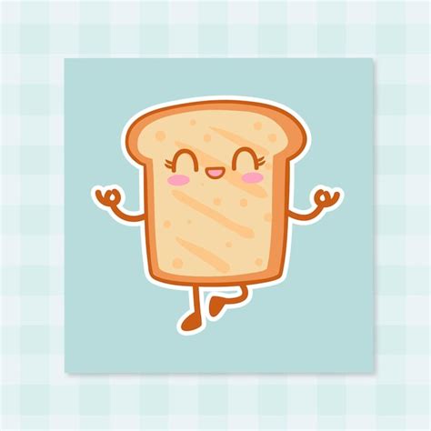 Premium Vector Cute Cartoon Bread Hand Drawn Kawaii Doodle