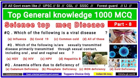 Gk Top Mcqscience Gkhuman Diseasepart 8 Questionindian Gk By