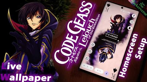 Code Geass Lelouch Live Wallpaper And Android Setup Customize Your Homescreen Ep50anime