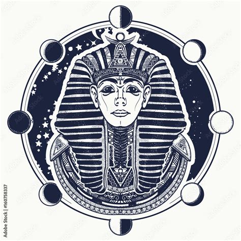 Pharaoh vector tattoo art, Egypt pharaoh graphic, t-shirt design ...