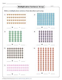 Multiplication Models Worksheets