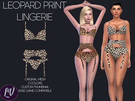 The Sims Resource Abigail Leopard Print Lingerie