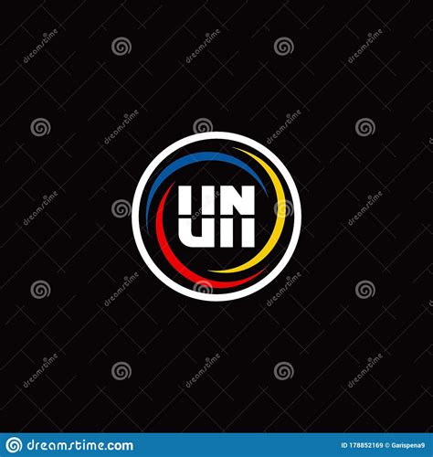 Un Monogram Logo Isolated On Circle Shape With Slash Colors Rounded