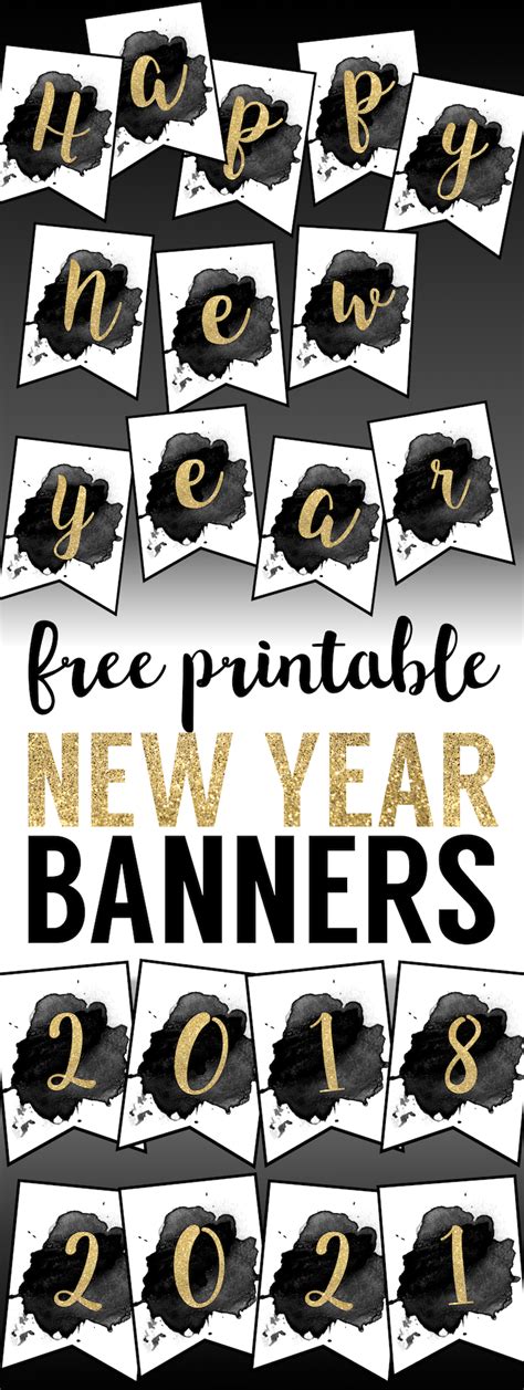 Free Printable Happy New Year Banner | Paper Trail Design