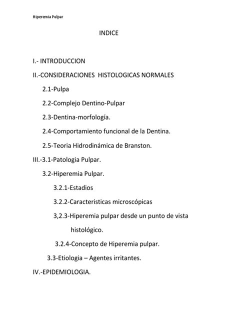 Hiperemia Pulpar Pdf Inflamación Dentina