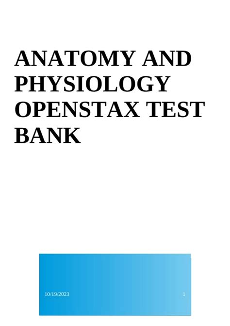 Anatomy And Physiology Openstax Test Bank Anatomy And Physiology